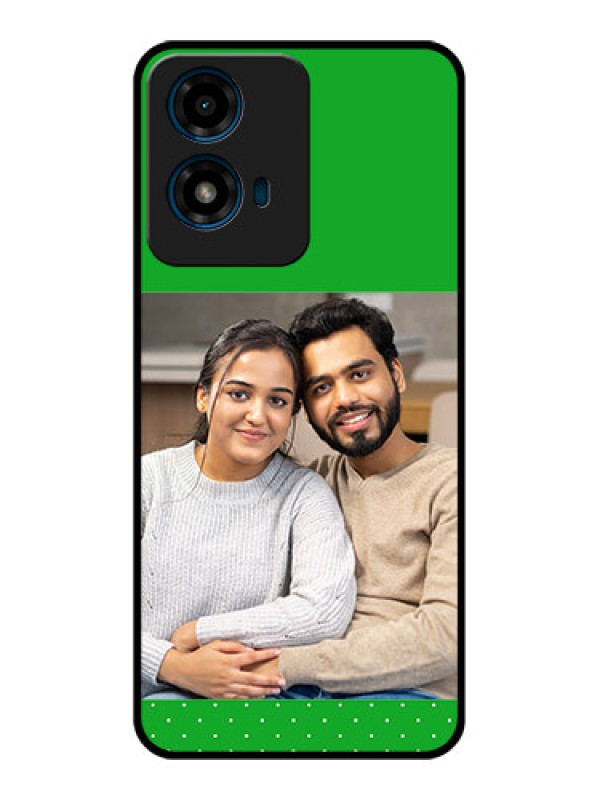 Custom Motorola G04S Custom Glass Phone CaseGreen Pattern Design