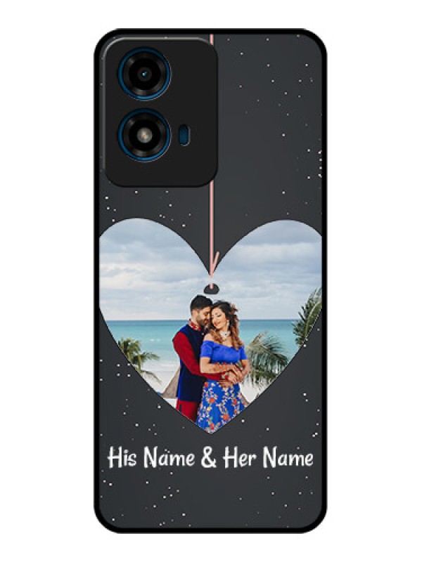 Custom Motorola G04S Custom Glass Phone CaseHanging Heart Design