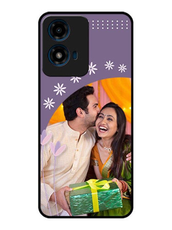 Custom Motorola G04S Custom Glass Phone CaseLavender Flowers Design