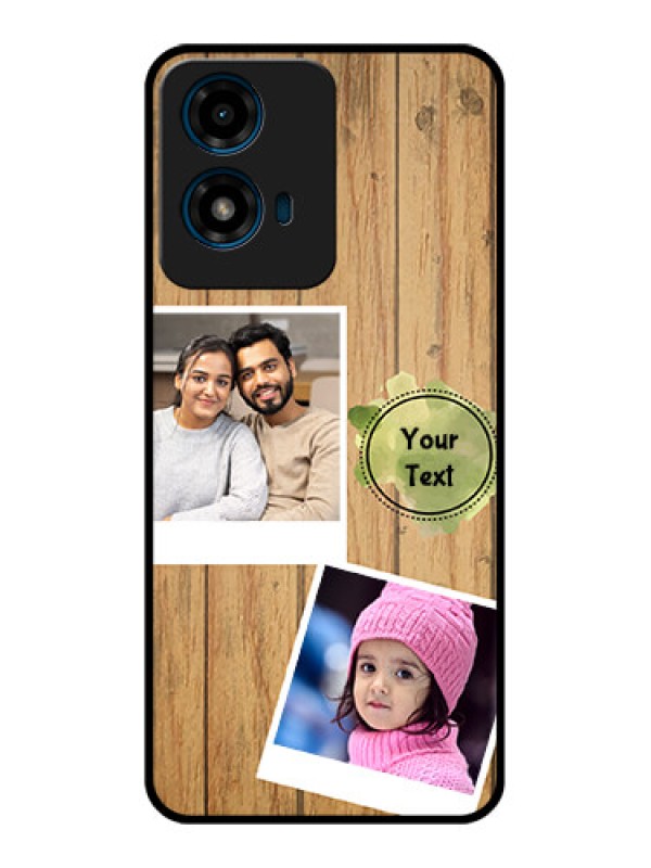 Custom Motorola G04S Custom Glass Phone CaseWooden Texture Design