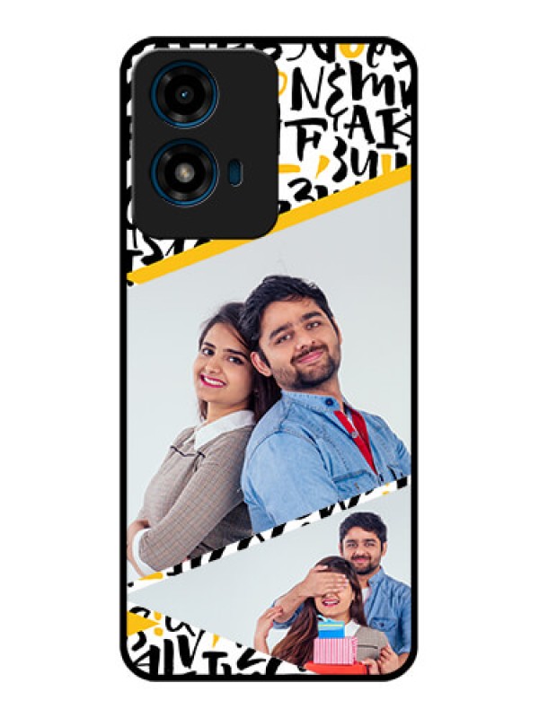 Custom Motorola G04S Custom Glass Phone CaseLetters Pattern Design