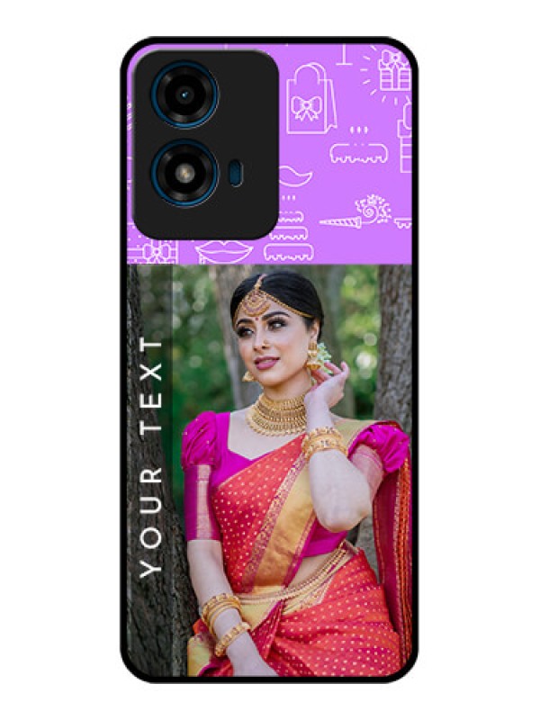Custom Motorola G04S Custom Glass Phone CaseBirthday Icons Design
