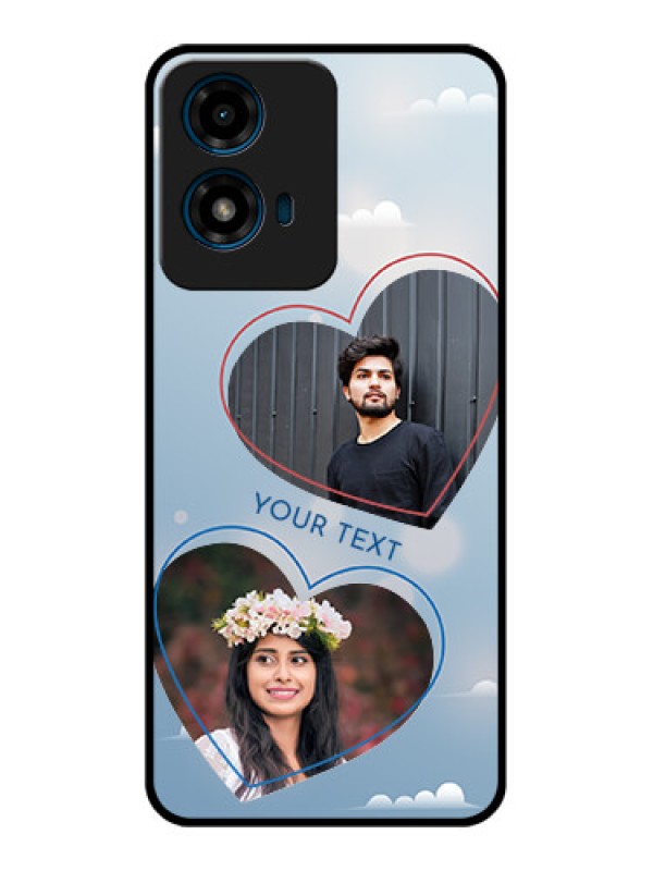 Custom Motorola G04S Custom Glass Phone CaseBlue Color Couple Design