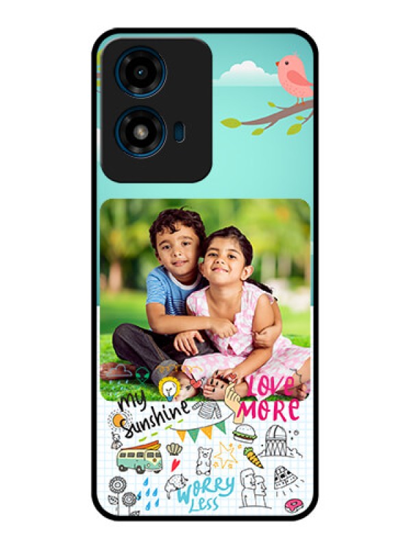 Custom Motorola G04S Custom Glass Phone CaseDoodle Love Design