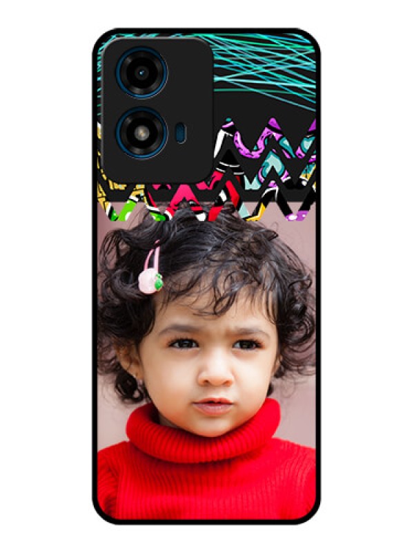 Custom Motorola G04S Custom Glass Phone CaseNeon Abstract Design
