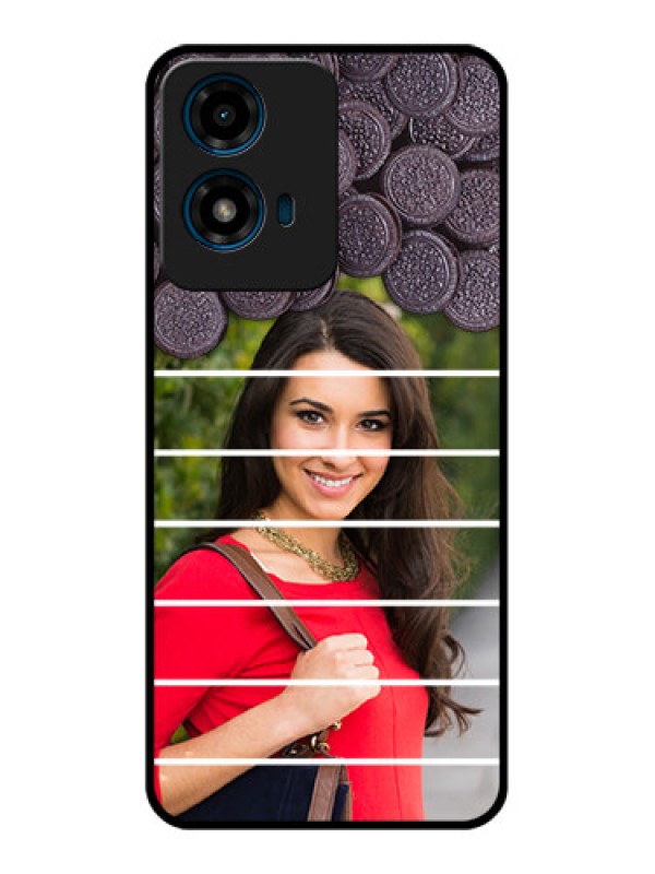 Custom Motorola G04S Custom Glass Phone CaseWith Oreo Biscuit Design