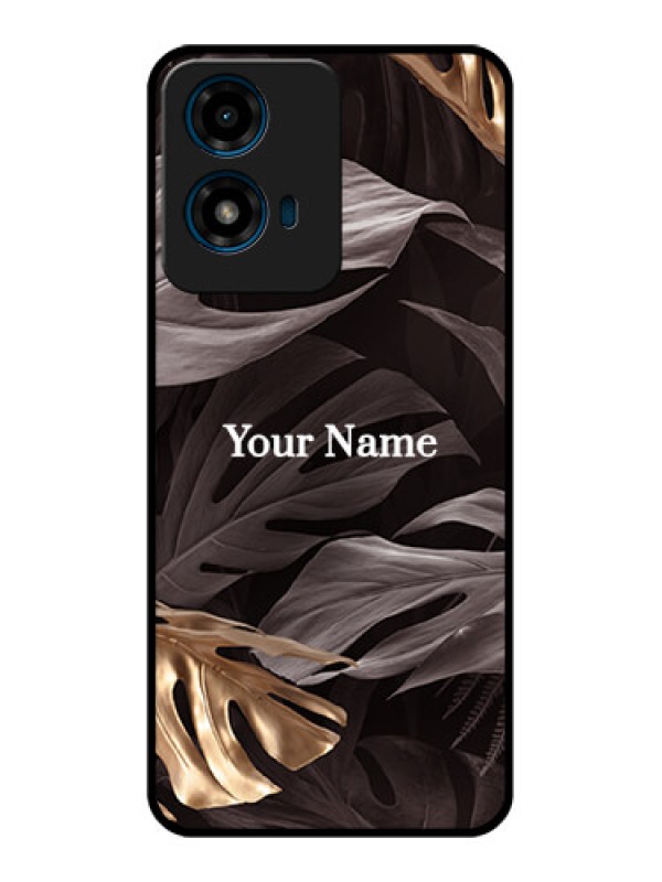 Custom Motorola G04S Custom Glass Phone CaseWild Leaves Digital Paint Design