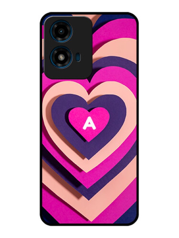 Custom Motorola G04S Custom Glass Phone CaseCute Heart Pattern Design