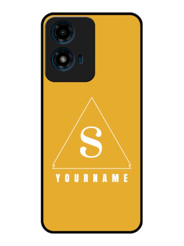 Custom Motorola G04S Custom Glass Phone CaseSimple Triangle Design