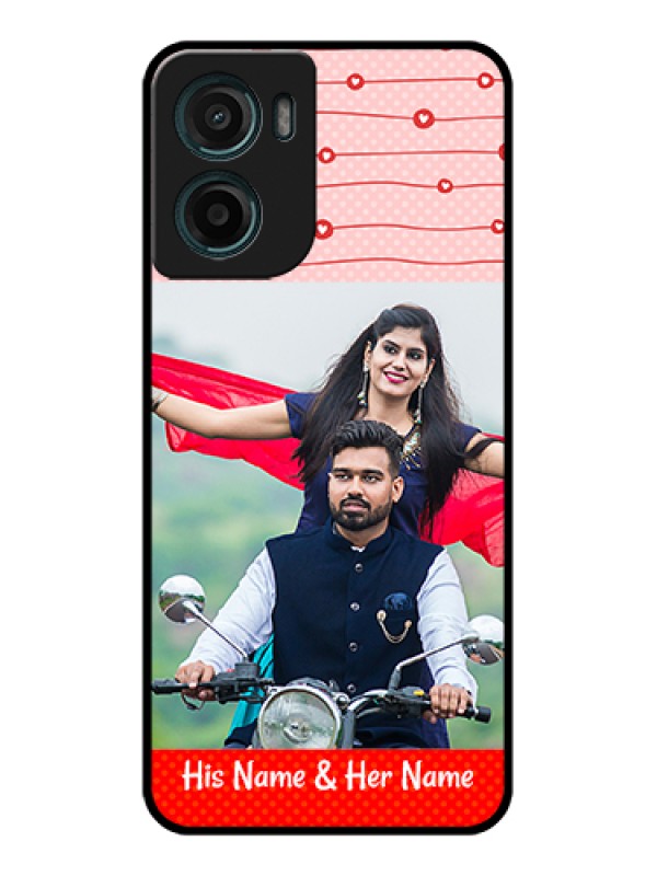 Custom Motorola G05 Custom Glass Phone Case - Red Pattern Case Design