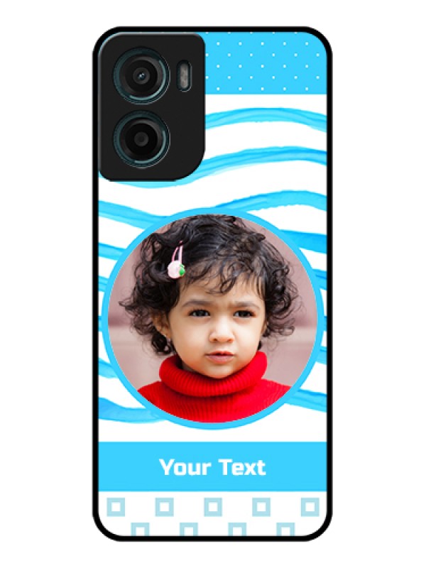 Custom Motorola G05 Custom Glass Phone Case - Simple Blue Case Design