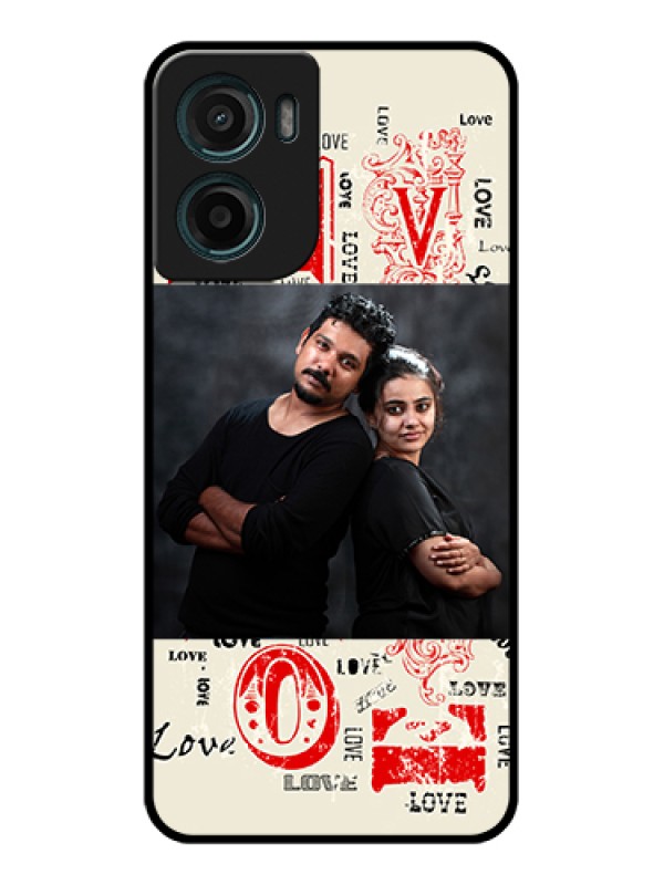 Custom Motorola G05 Custom Glass Phone Case - Trendy Love Design Case