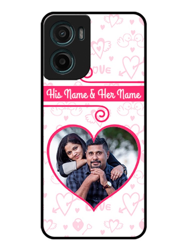 Custom Motorola G05 Custom Glass Phone Case - Heart Shape Love Design