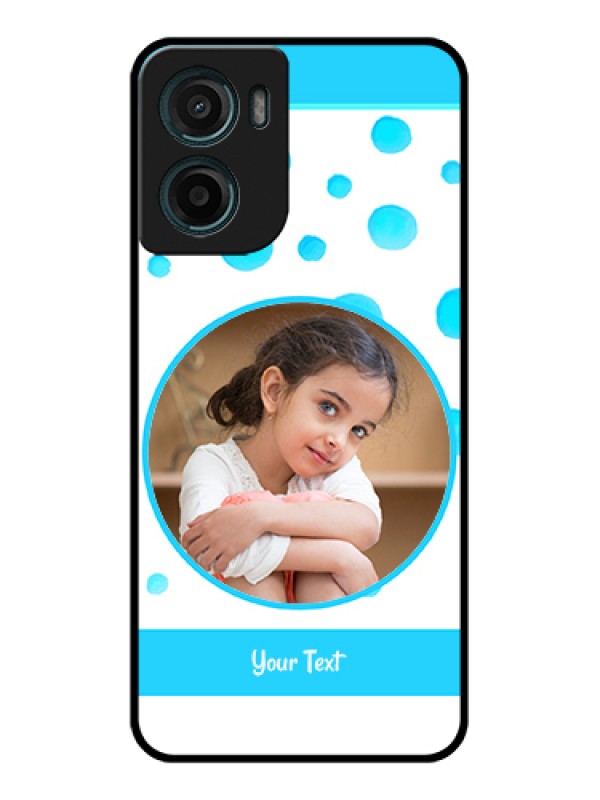 Custom Motorola G05 Custom Glass Phone Case - Blue Bubbles Pattern Design