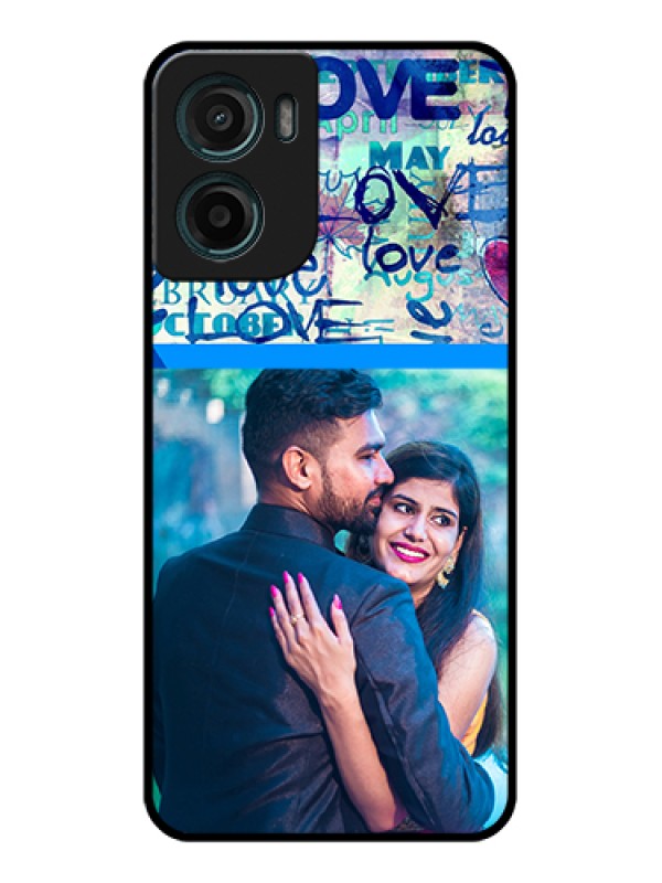 Custom Motorola G05 Custom Glass Phone Case - Colorful Love Design