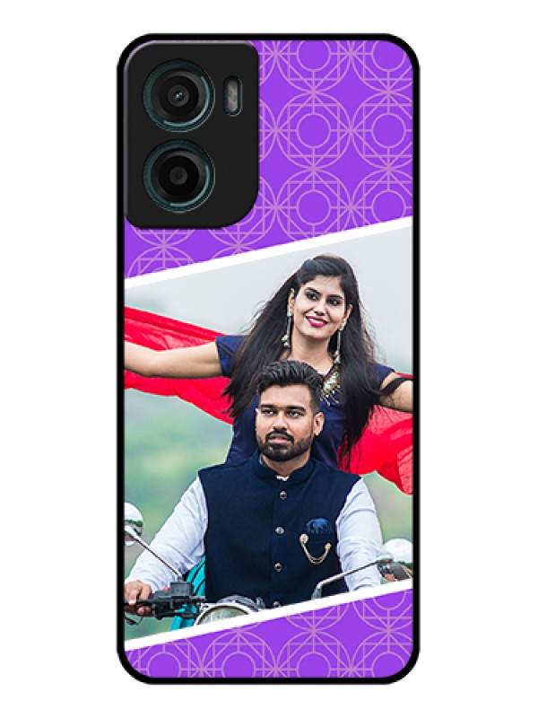 Custom Motorola G05 Custom Glass Phone Case - Violet Color Pattern Design