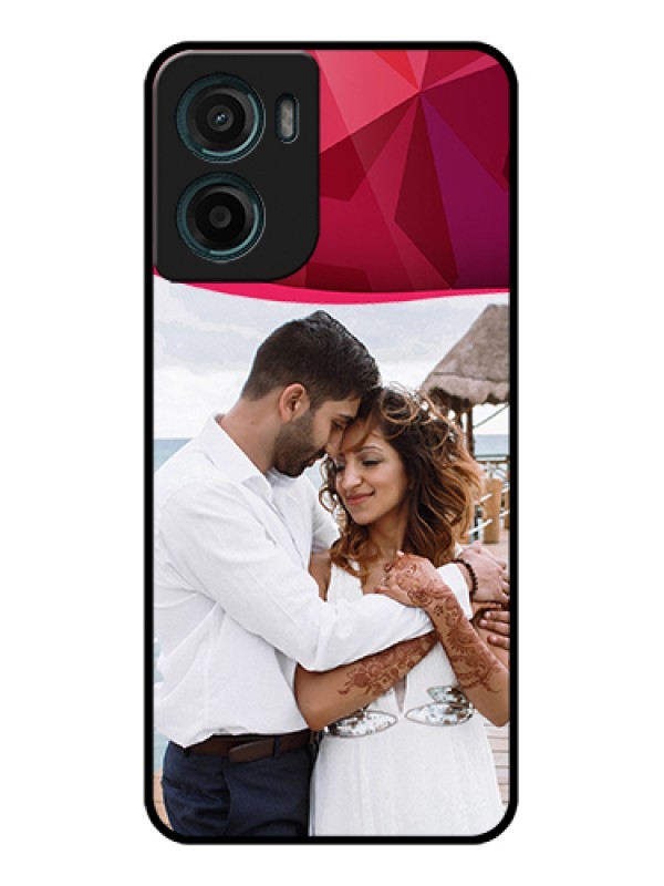 Custom Motorola G05 Custom Glass Phone Case - Red Abstract Design
