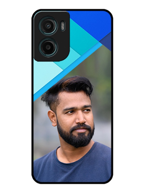 Custom Motorola G05 Custom Glass Phone Case - Blue Pattern Design