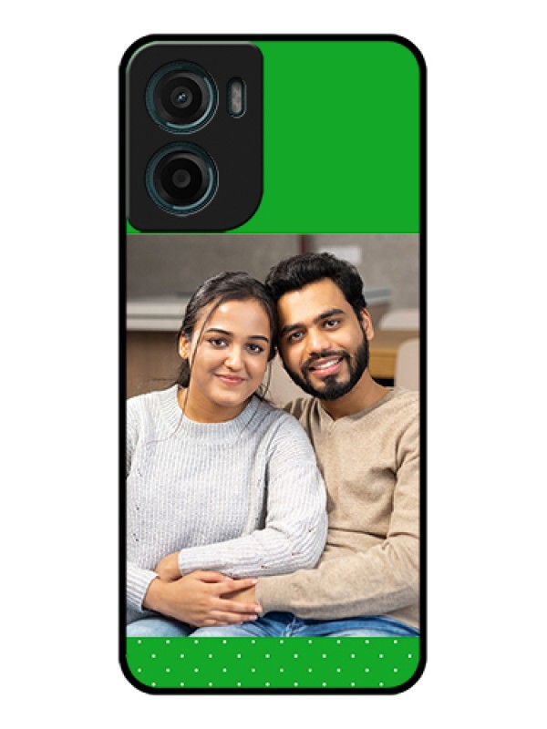 Custom Motorola G05 Custom Glass Phone Case - Green Pattern Design