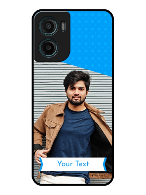 Custom Motorola G05 Custom Glass Phone Case - Simple Blue Color Design