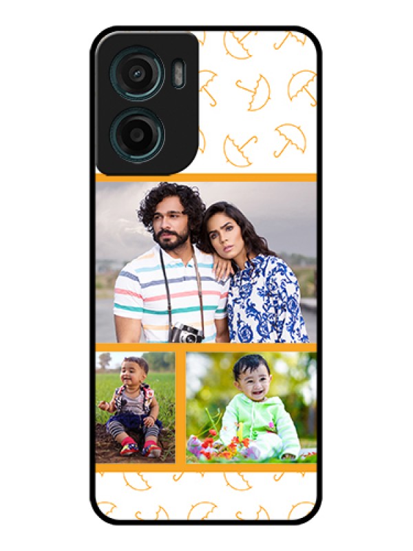 Custom Motorola G05 Custom Glass Phone Case - Yellow Pattern Design