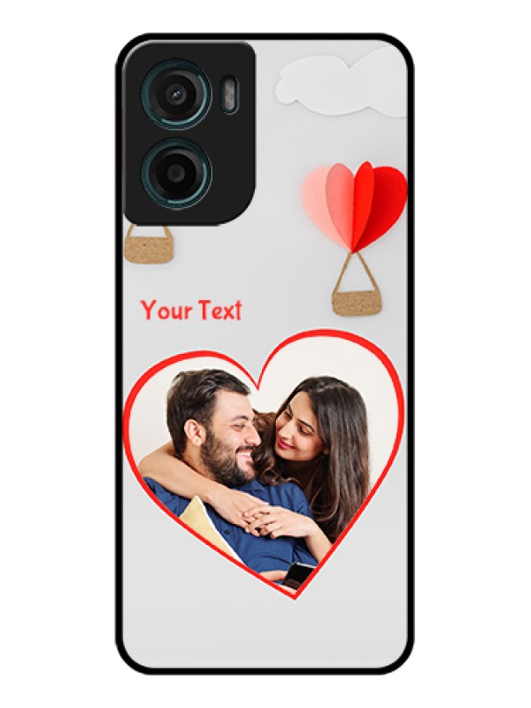 Custom Motorola G05 Custom Glass Phone Case - Parachute Love Design