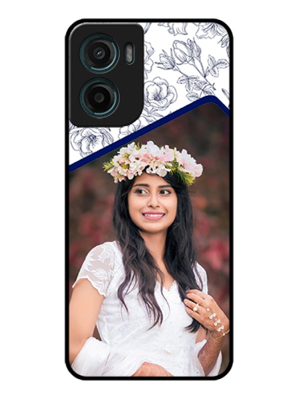 Custom Motorola G05 Custom Glass Phone Case - Classy Floral Design