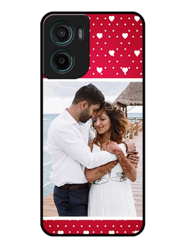 Custom Motorola G05 Custom Glass Phone Case - Hearts Mobile Case Design