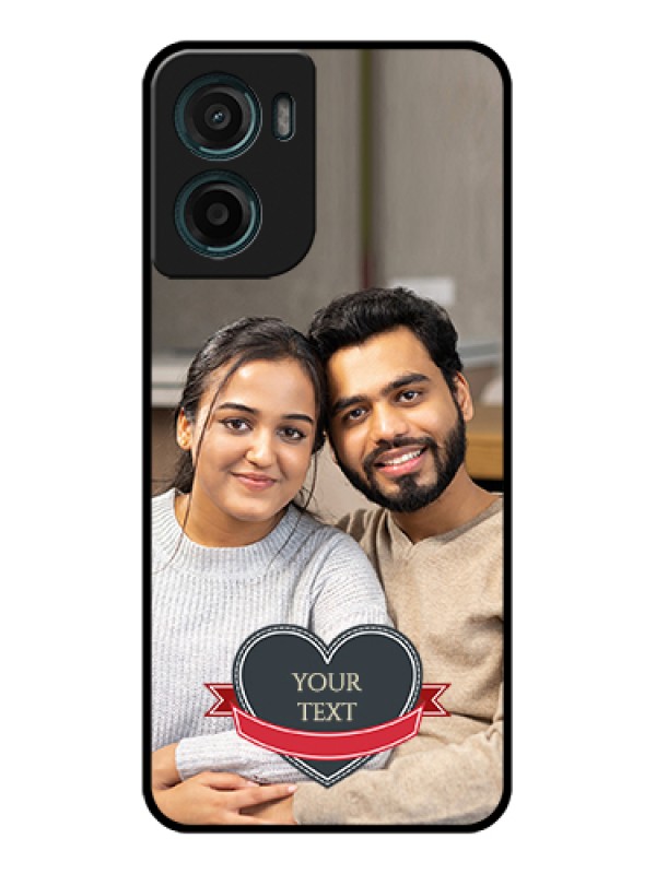 Custom Motorola G05 Custom Glass Phone Case - Just Married Couple Design