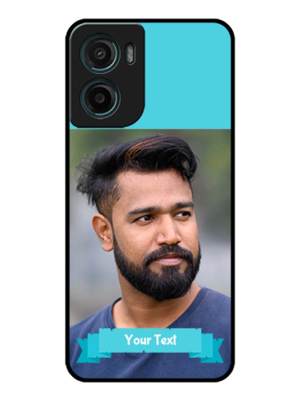Custom Motorola G05 Custom Glass Phone Case - Blue Color Design