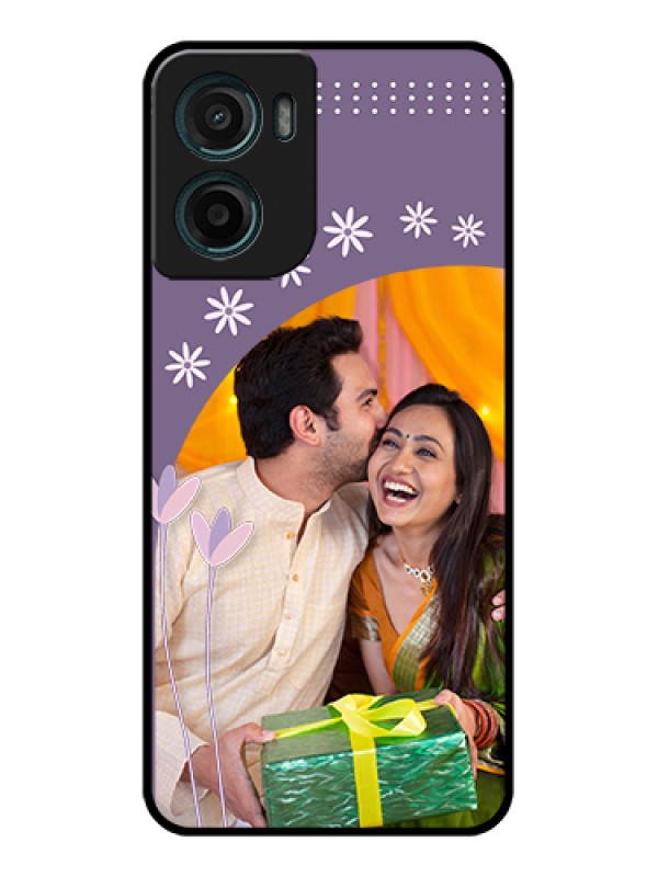 Custom Motorola G05 Custom Glass Phone Case - Lavender Flowers Design
