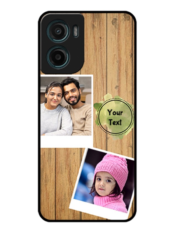 Custom Motorola G05 Custom Glass Phone Case - Wooden Texture Design