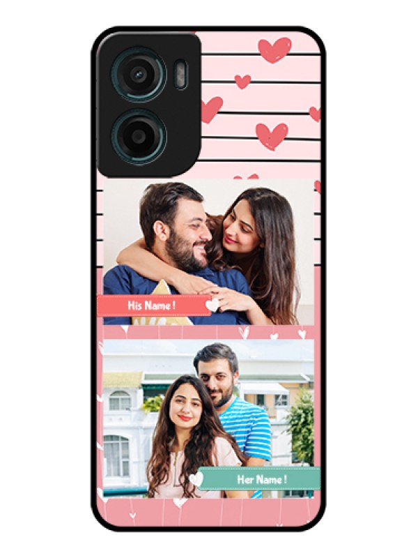 Custom Motorola G05 Custom Glass Phone Case - Photo With Heart Design