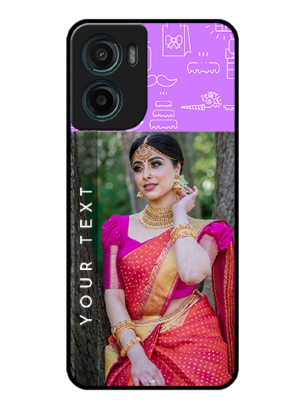 Custom Motorola G05 Custom Glass Phone Case - Birthday Icons Design