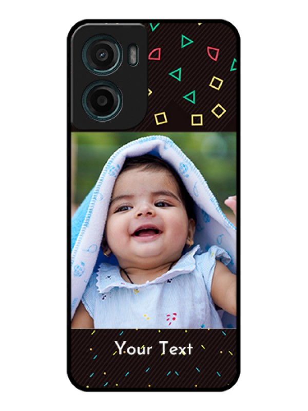 Custom Motorola G05 Custom Glass Phone Case - With Confetti Birthday Design