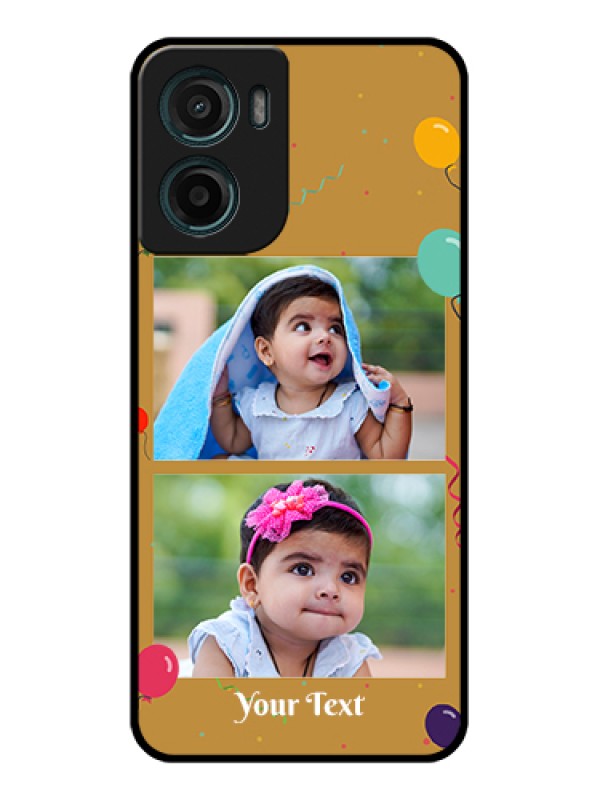 Custom Motorola G05 Custom Glass Phone Case - Image Holder With Birthday Celebrations Design