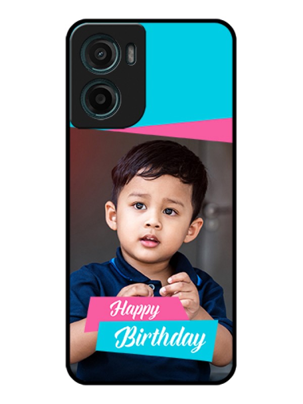Custom Motorola G05 Custom Glass Phone Case - Image Holder With 2 Color Design