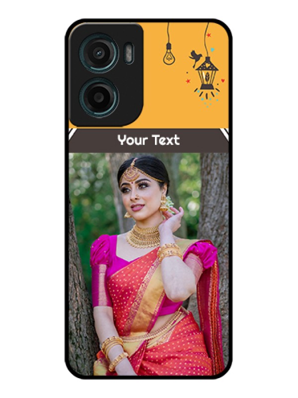 Custom Motorola G05 Custom Glass Phone Case - With Family Picture And Icons