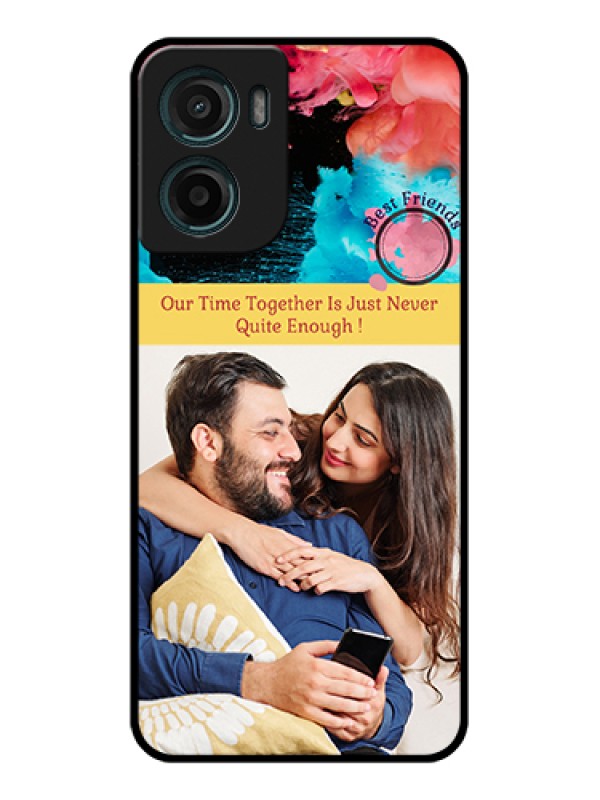 Custom Motorola G05 Custom Glass Phone Case - Quote With Acrylic Painting Design