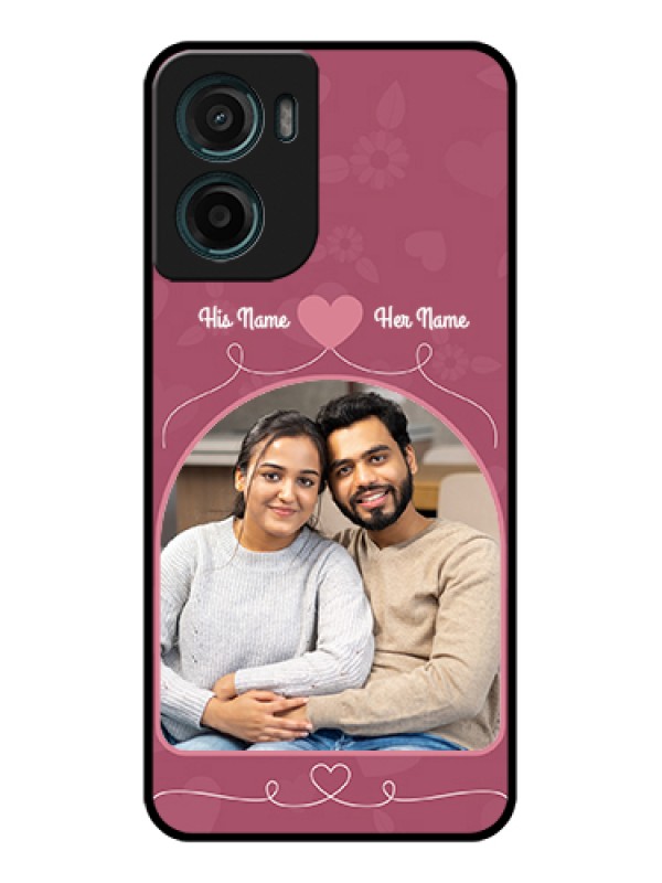 Custom Motorola G05 Custom Glass Phone Case - Love Floral Design