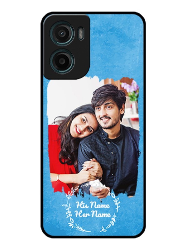 Custom Motorola G05 Custom Glass Phone Case - Blue Color Vintage Design