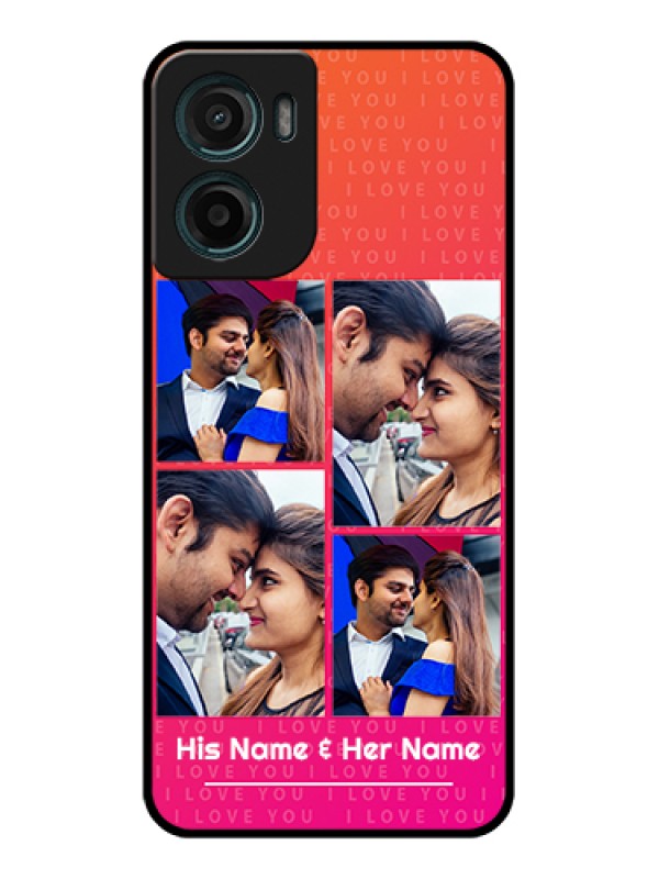Custom Motorola G05 Custom Glass Phone Case - I Love You Pink Design