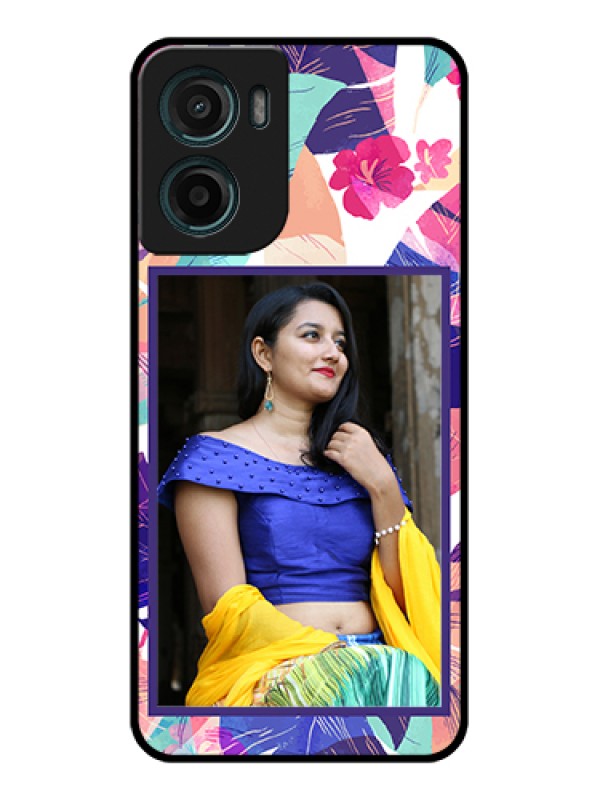 Custom Motorola G05 Custom Glass Phone Case - Abstract Floral Design