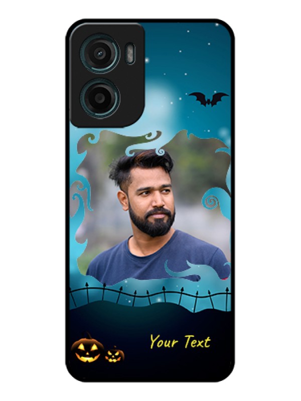 Custom Motorola G05 Custom Glass Phone Case - Halloween Frame Design