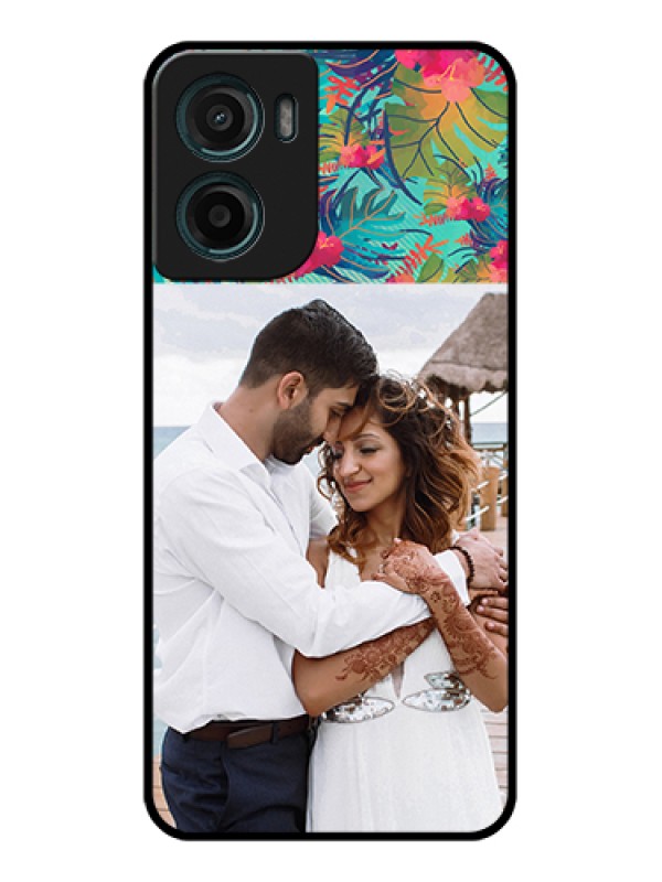 Custom Motorola G05 Custom Glass Phone Case - Watercolor Floral Design