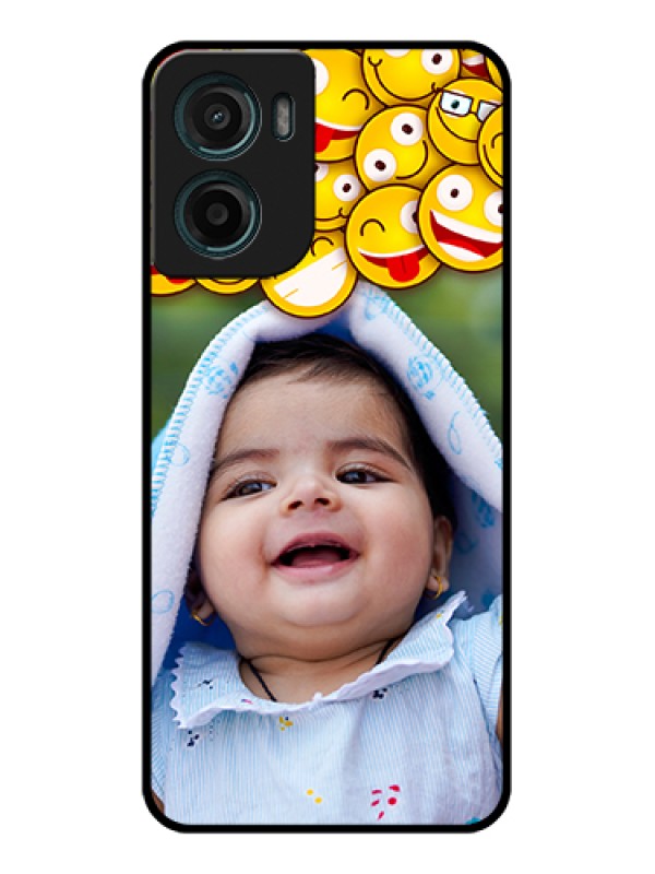 Custom Motorola G05 Custom Glass Phone Case - With Smiley Emoji Design