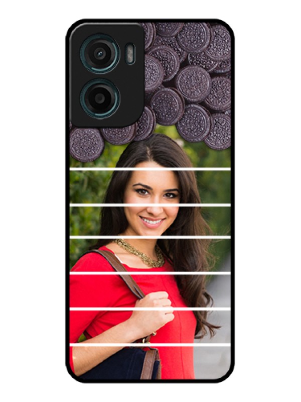 Custom Motorola G05 Custom Glass Phone Case - With Oreo Biscuit Design
