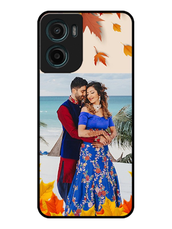 Custom Motorola G05 Custom Glass Phone Case - Autumn Maple Leaves Design
