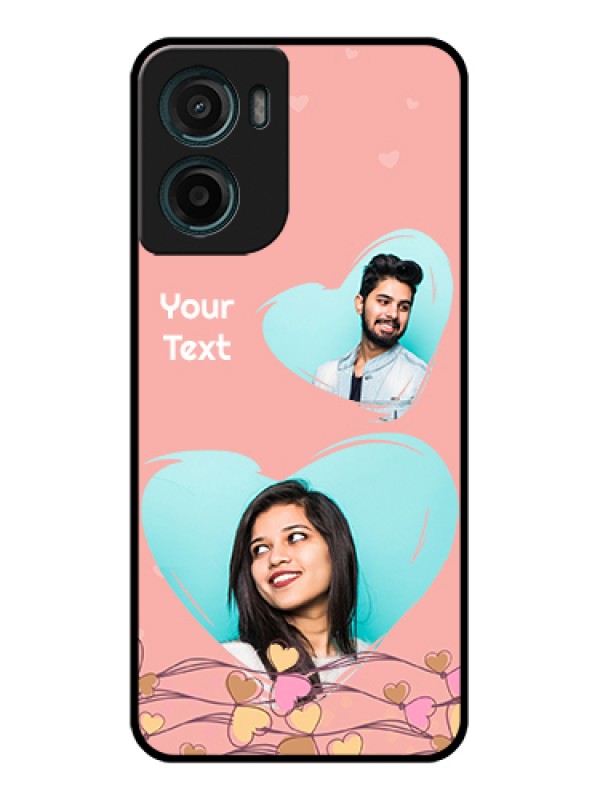 Custom Motorola G05 Custom Glass Phone Case - Love Doodle Design