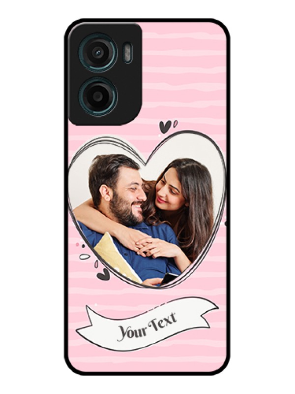 Custom Motorola G05 Custom Glass Phone Case - Vintage Heart Design